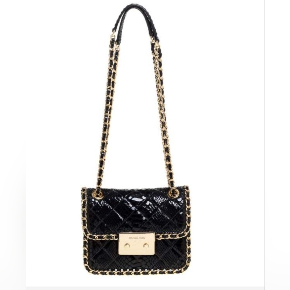 Michael Kors Carine Python Embossed Shoulder Bag - image 1